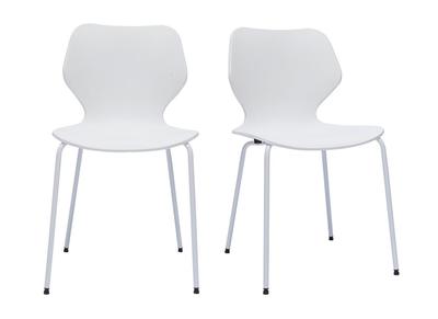 Set de 2 sillas apilables de diseño blanco para interior/exterior FLIP